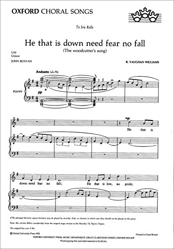 9780193419506: He that is down need fear no fall: Unison version