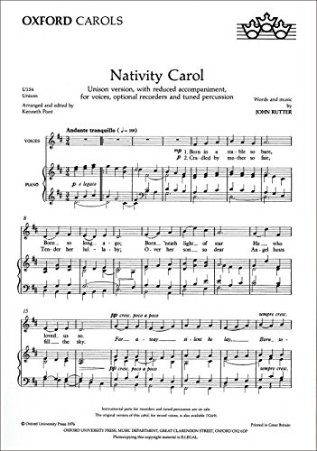 Stock image for NATIVITY CAROL UNISON SONG U 154 for sale by INDOO