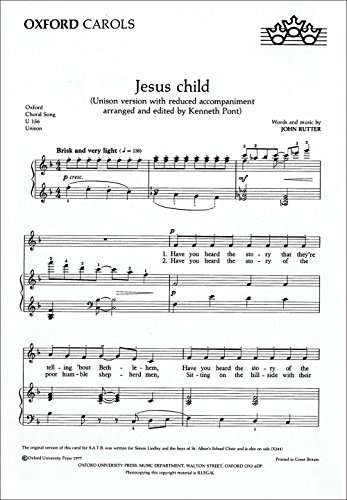 Stock image for JESUS CHILD U156 UNISON SONG for sale by INDOO