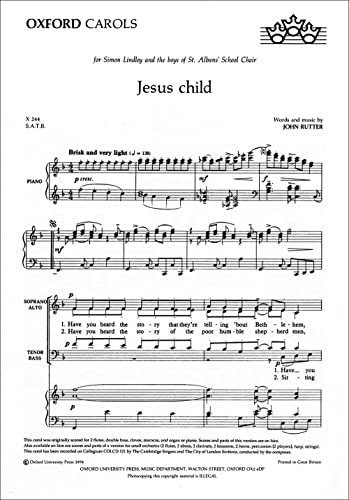 9780193430457: Jesus Child: SATB vocal score