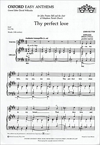 Imagen de archivo de Thy Perfect Love a la venta por Blackwell's