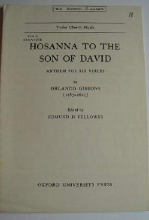 Beispielbild fr Hosanna to the Son of David zum Verkauf von Blackwell's