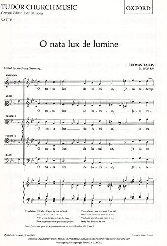 Imagen de archivo de O Nata Lux De Lumine (Tudor Church Music) a la venta por Revaluation Books