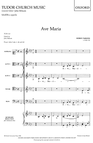 Beispielbild fr Ave Maria (Tudor Church Music) zum Verkauf von Revaluation Books