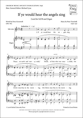 9780193950184: If Ye Would Hear the Angels Sing (Church Music Society publications)