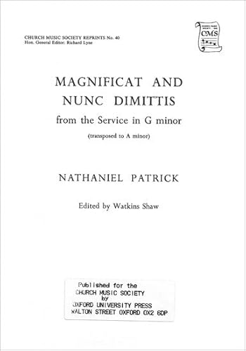 Imagen de archivo de Magnificat and Nunc Dimittis (from Short Service in G Minor) (Church Music Society) a la venta por Revaluation Books