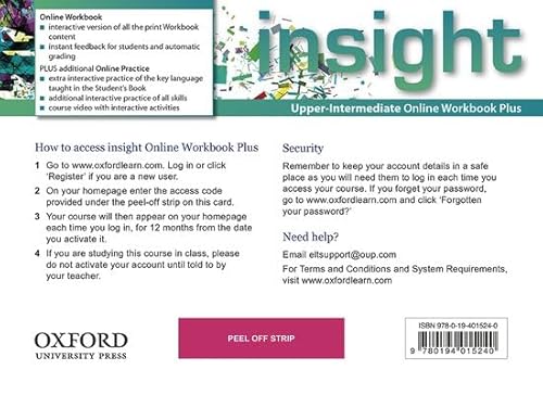 Imagen de archivo de insight: Upper-Intermediate: Online Workbook Plus - Access Code a la venta por Brook Bookstore