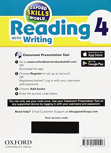Imagen de archivo de Oxford Skills World: Level 4: Reading with Writing Classroom Presentation Tool and Access Card Pack a la venta por Revaluation Books