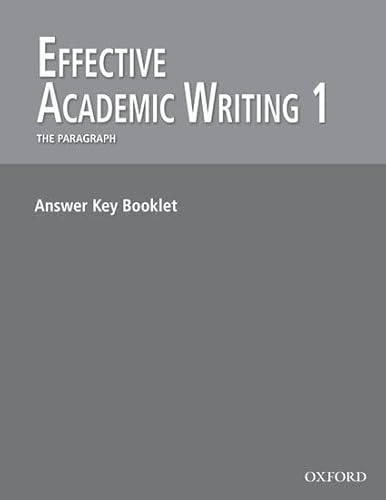 9780194308823: Effective Academic Writing: 1:: Answer Key