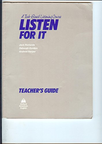 Beispielbild fr Listen for it: Tchrs': A Task-based Listening Course (Oxford American English) zum Verkauf von Libros Ramban