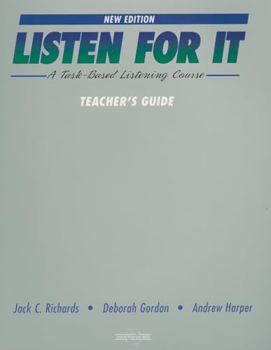 Stock image for Listen for It: A Task-Based ListeningRichards, Jack C.; Gordon, Debor for sale by Iridium_Books
