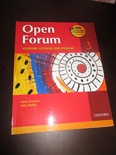 Imagen de archivo de Open Forum 3 Student Book : Academic Listening and Speaking a la venta por Better World Books