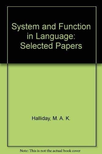Beispielbild fr System and Function in Language: Selected Papers zum Verkauf von WorldofBooks
