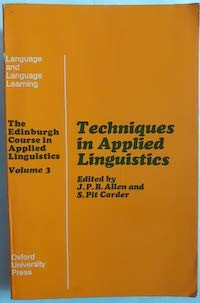 Beispielbild fr Techniques in Applied Linguistics (V. 3) (Language & Language Learning S.) (Volume 3) zum Verkauf von Anybook.com