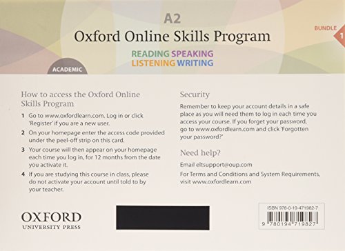 Imagen de archivo de Oxford Online Skills Program A2 Academic Bundle 1 Pack a la venta por Revaluation Books