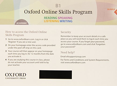 Imagen de archivo de Oxford Online Skills Program B1 Academic Bundle 1 Pack a la venta por Revaluation Books