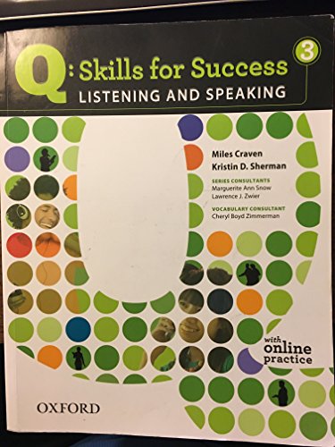 Stock image for Q: Skills for Success - Listening & Speaking 3: Student Book for sale by BookHolders