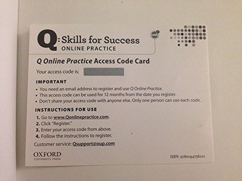 Stock image for Q Online Practice Student Access Code Card (Cards) for sale by Iridium_Books
