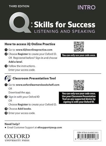 Imagen de archivo de Q: Skills for Success: Intro Level: Listening and Speaking Teacher's Access Card a la venta por Revaluation Books