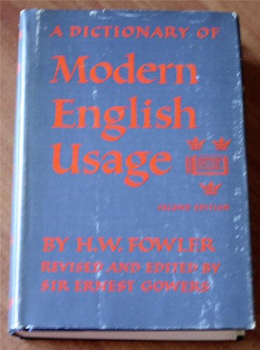 Stock image for A Dictionary of Modern English Usage for sale by HPB-Red