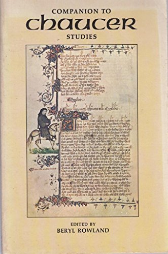 Beispielbild fr Companion To Chaucer Studies zum Verkauf von Library House Internet Sales