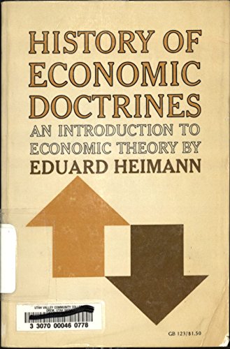 9780195007107: History of Economic Doctrine: An Introduction to Economic Theory