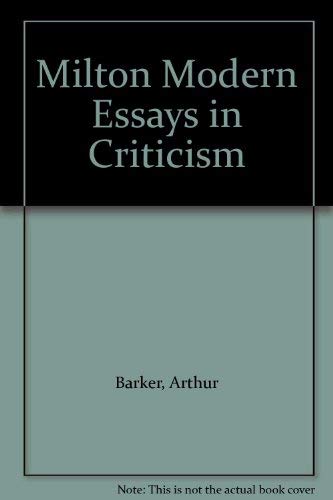 Stock image for Milton: Modern Essays in Criticism for sale by Discover Books