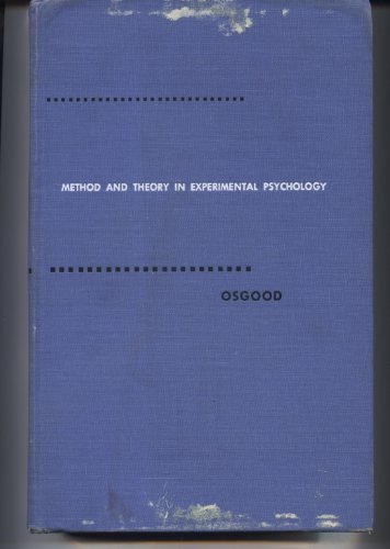 Stock image for Method and Theory in Experimental Psychology for sale by Better World Books