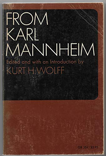 Imagen de archivo de From Karl Mannheim a la venta por Better World Books