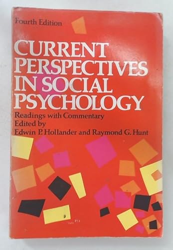 Beispielbild fr Current Perspectives in Social Psychology - Readings with Commentary zum Verkauf von UHR Books