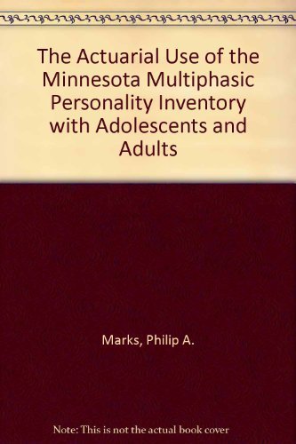 Imagen de archivo de The Actuarial Use of the MMPI with Adolescents and Adults a la venta por Better World Books: West
