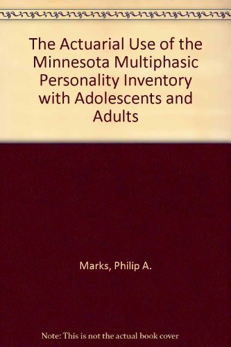 Stock image for The Actuarial Use of the MMPI with Adolescents and Adults for sale by Better World Books: West