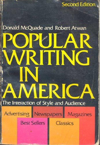 Imagen de archivo de Popular Writing in America : The Interaction of Style and Audience a la venta por Better World Books
