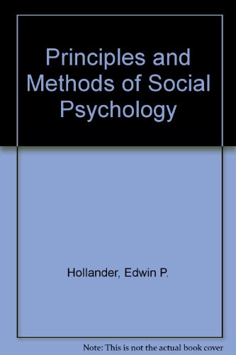9780195028225: Principles and Methods of Social Psychology