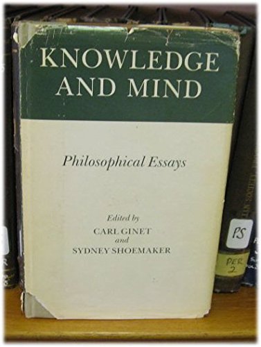 Beispielbild fr Knowledge and Mind. Philosophical Essays. zum Verkauf von Ted Kottler, Bookseller