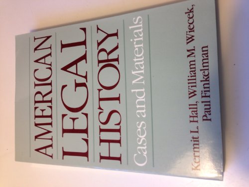 9780195059083: American Legal History: Cases and Materials
