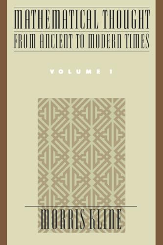 9780195061352: Mathematical Thought from Ancient to Modern Times, Vol. 1 [Lingua inglese]