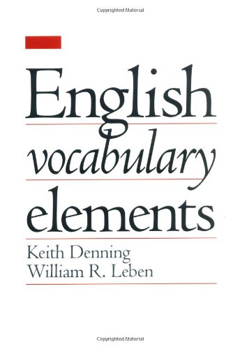 Beispielbild fr English Vocabulary Elements zum Verkauf von Better World Books