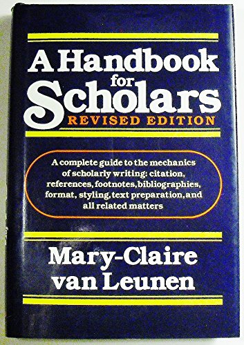 Stock image for A Handbook for Scholars for sale by SecondSale