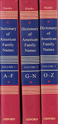 Stock image for Dictionary of American Family Names : 3-Volume Set for sale by Better World Books