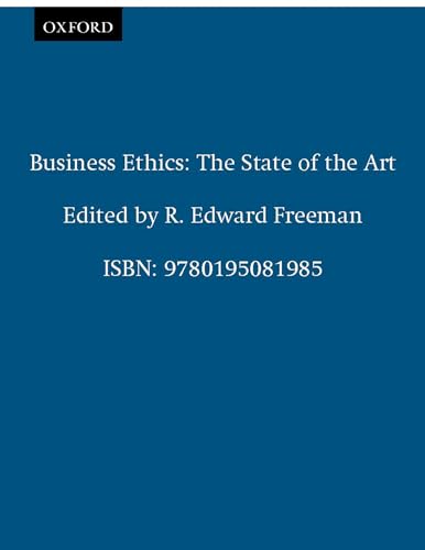 Beispielbild fr Business Ethics: The State of the Art (The Ruffin Series in Business Ethics) zum Verkauf von The Book Cellar, LLC