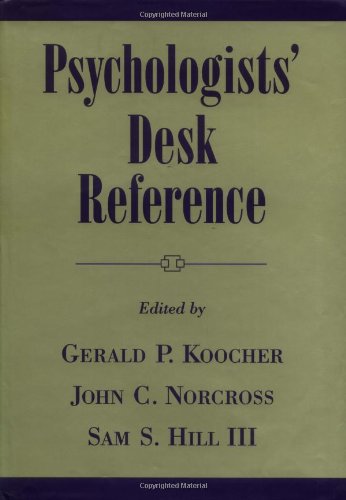 Imagen de archivo de Psychologists Desk Reference a la venta por Green Street Books