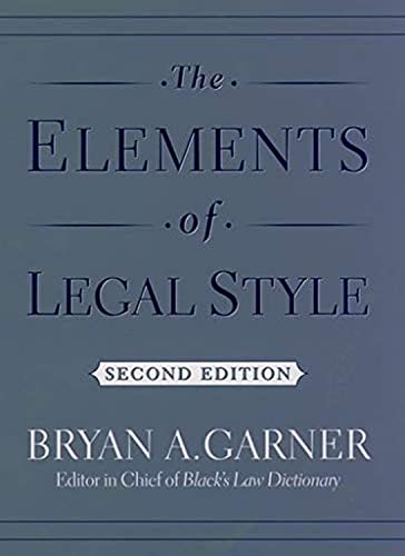 9780195141627: The Elements of Legal Style