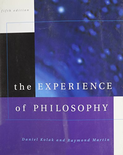 Beispielbild fr THE EXPERIENCE OF PHILOSOPHY. zum Verkauf von Cambridge Rare Books