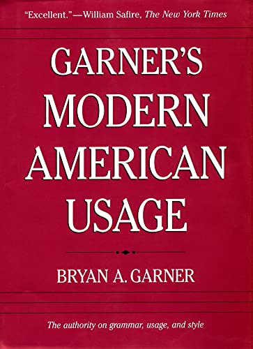 Garner's Modern American Usage (9780195161915) by Garner, Bryan A.