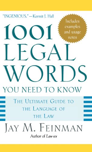 Beispielbild fr 1001 Legal Words You Need to Know zum Verkauf von ThriftBooks-Dallas