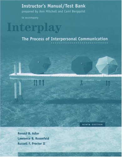 Stock image for Instructor's Manual/Test Bank to Accompany Interplay, Ninth Edition for sale by ThriftBooks-Atlanta