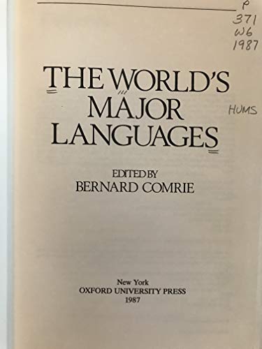 Imagen de archivo de The World's Major Languages a la venta por Books From California