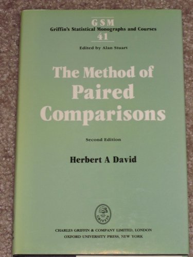 9780195206166: The Method of Paired Comparisons (Griffin's Statistical Monographs and Courses)