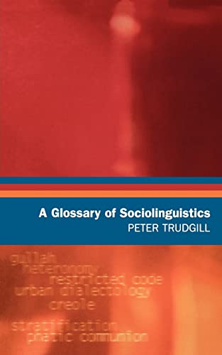 Imagen de archivo de A Glossary of Sociolinguistics a la venta por Once Upon A Time Books